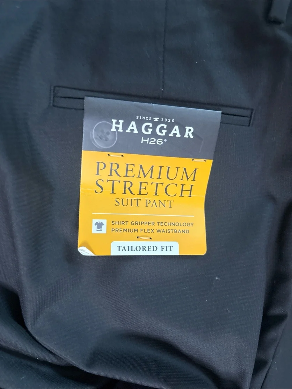 Haggar Mens Tailored fit Dress Pants Size 34W/32L Black Solid